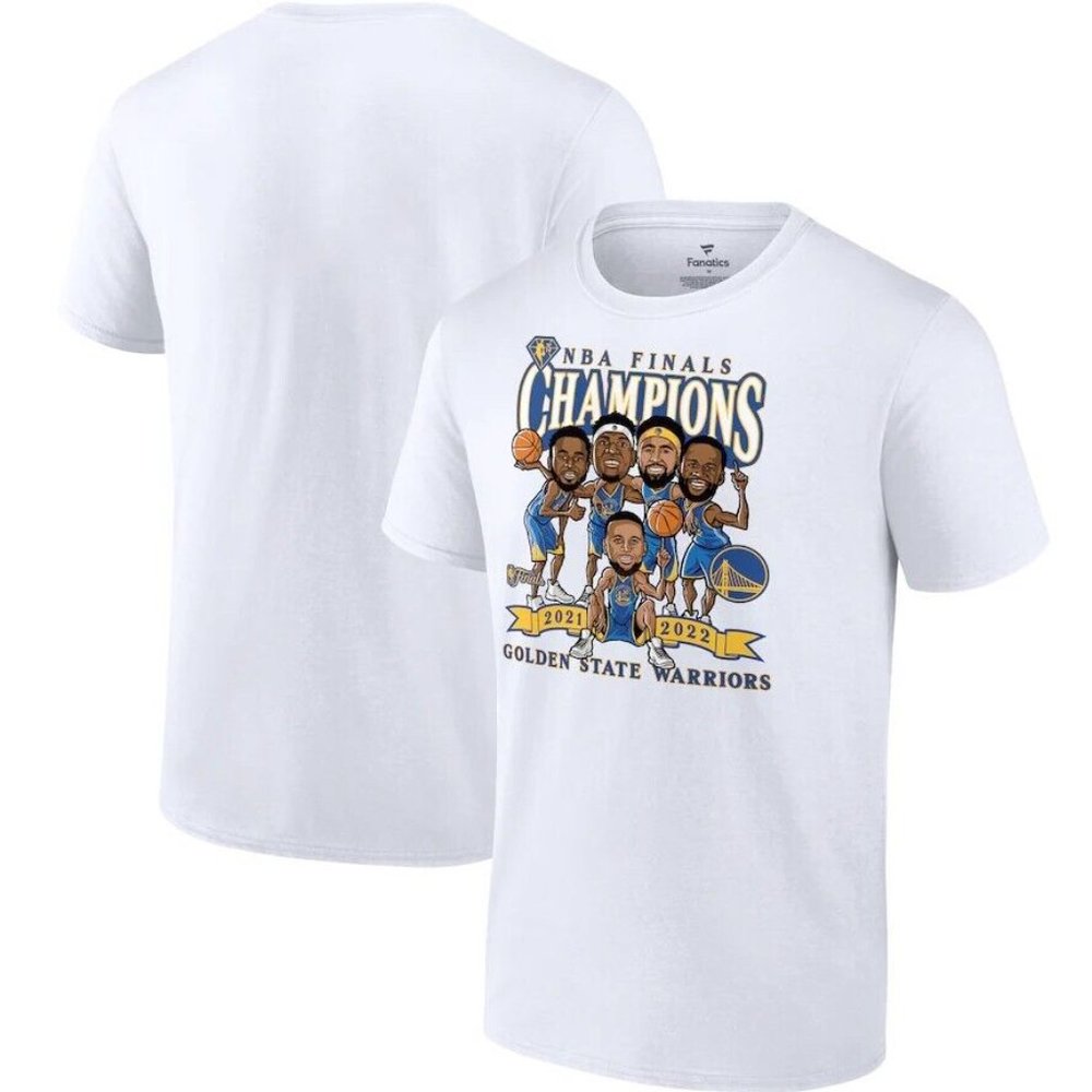Golden State Warriors T-Shirt 2022 NBA Finals Champions Caricature Men X-Large